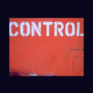 The word control written over red background 