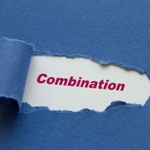 Paint peeled back with the word "combination"
