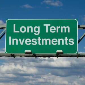 Road sign that reads "Long Term Investments" 