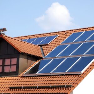 Solar panels on roof 