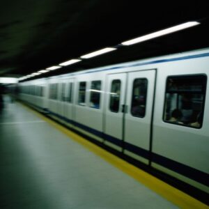 subway train in motion 