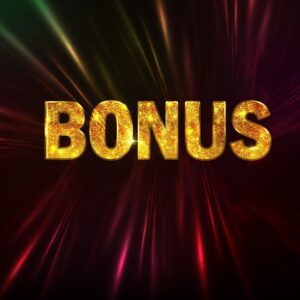 The word "BONUS" with black background