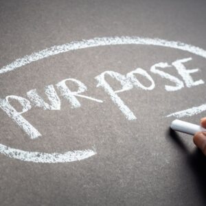 The word purpose written in chalk