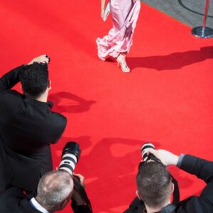 Celebrity walking on red carpet