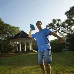 Man throwing football