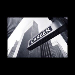 The word career under skyscrapers 