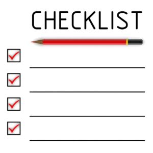 Checklist with a pencil and checkboxes