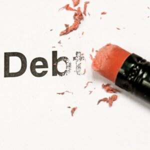 pencil eraser erasing debt