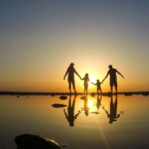 Family at beach