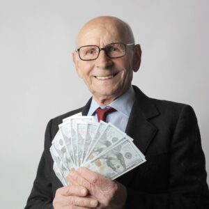 Old man with money